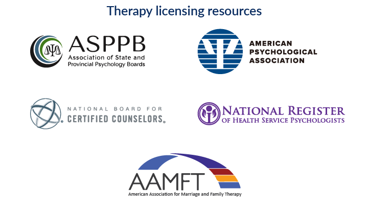  Therapy licensing resources