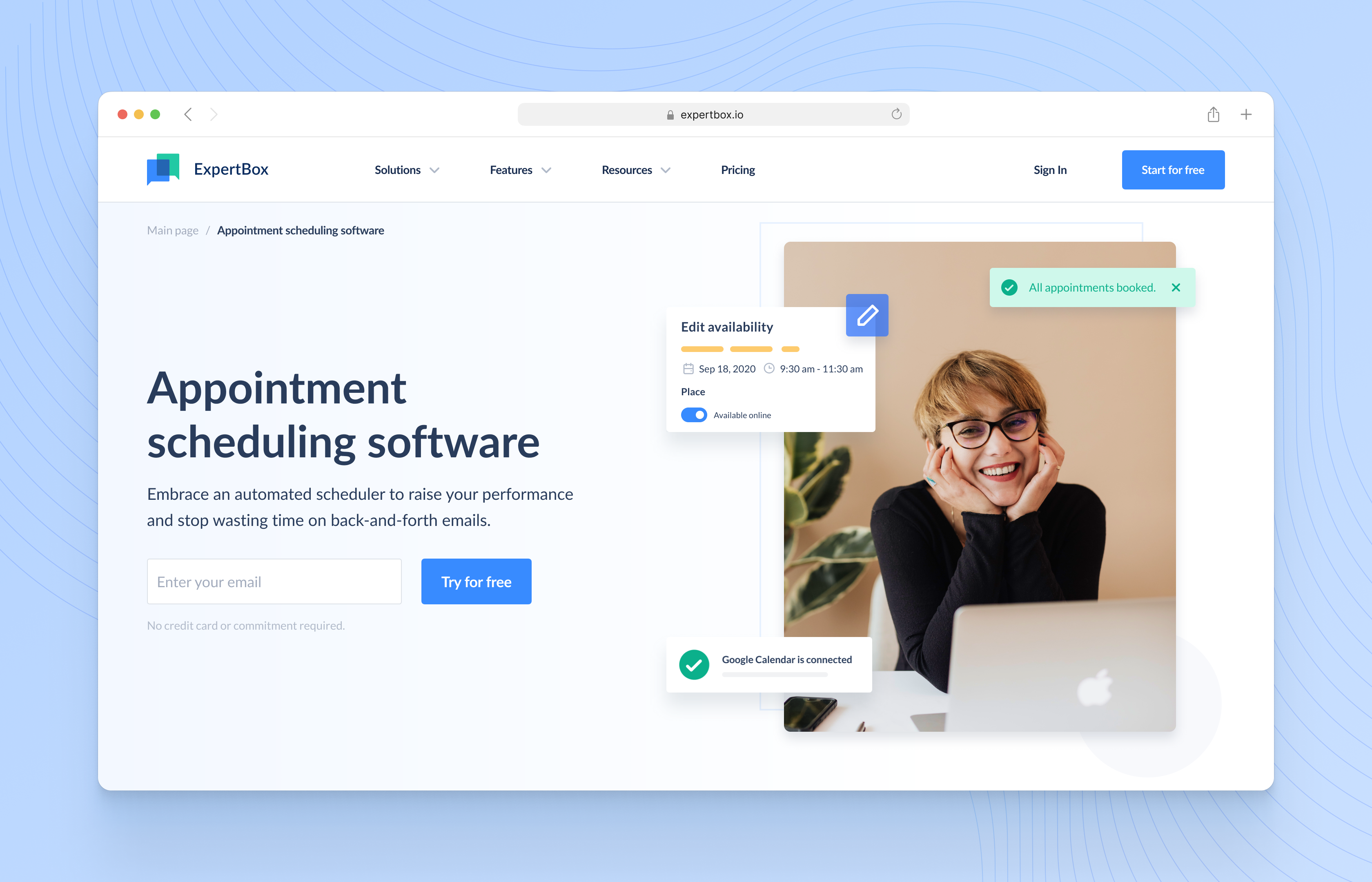 appointment scheduling software by ExpertBox