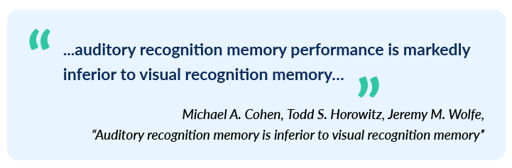 quote on auditory recognition