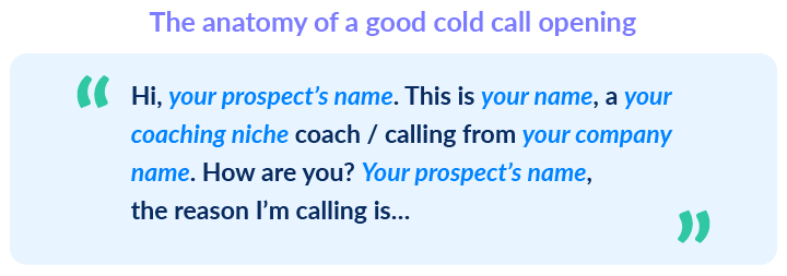 The anatomy of a cold call opening